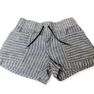 Athleta blue and tan running shorts